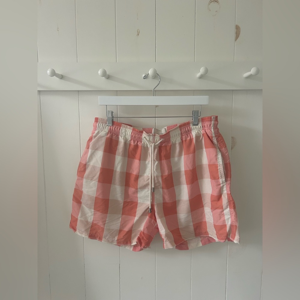 Men's SOLID & STRIPED Coral Swim Trunks